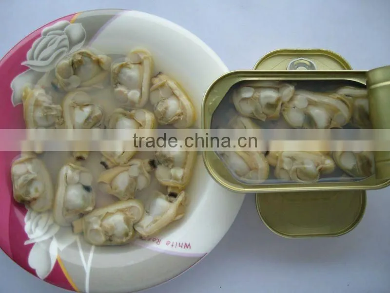 canned baby clam in brine tin