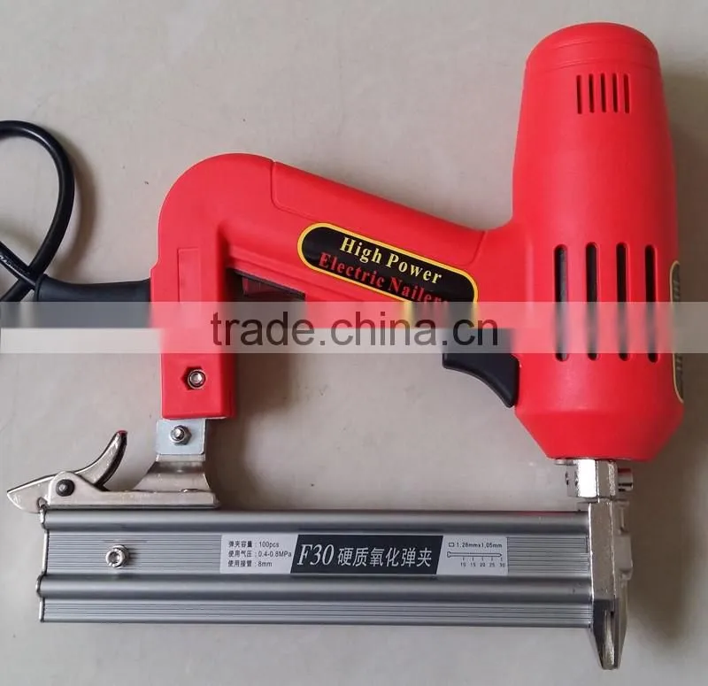1500w Lower Noise Handheld Floor Electric Nail Gun Crown Stapler Portable Electric F30 Brad Nailer