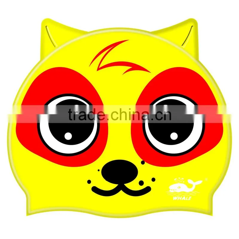 Animal custom high quality competitive kids swimming caps(CAP-1613)
