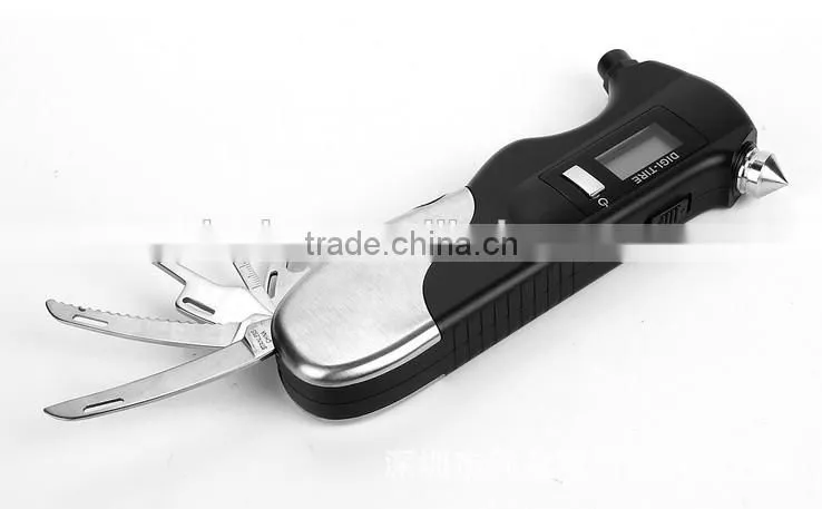 Multifunction Digital Auto Tire Pressure Gauge with LED light and knife