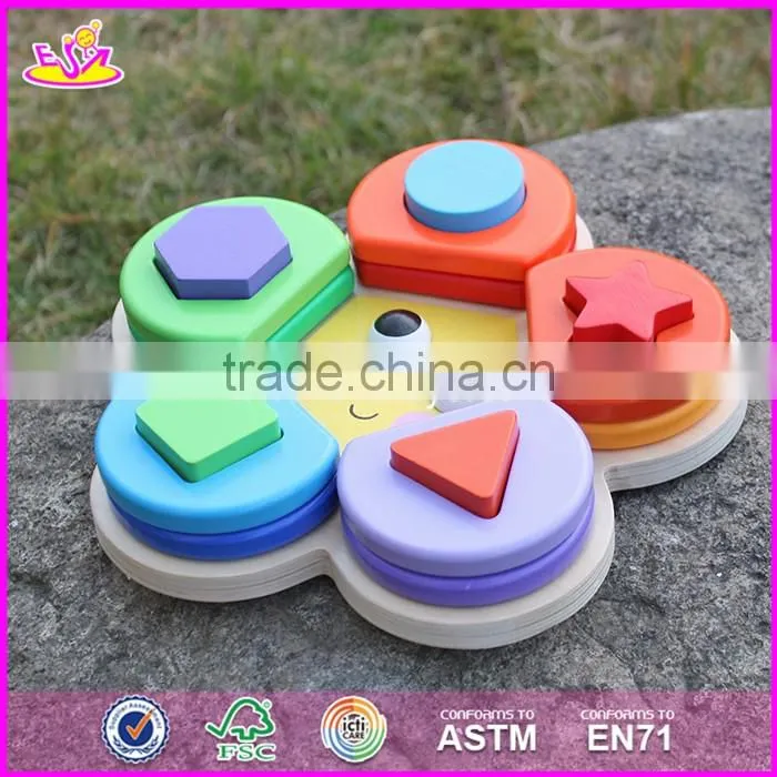 2017 new design intelligence geometry wooden shape sorter toy for toddlers W13D138