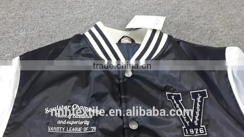 satin jackets/ satin baseball jacket/ satin varsity jackets for man