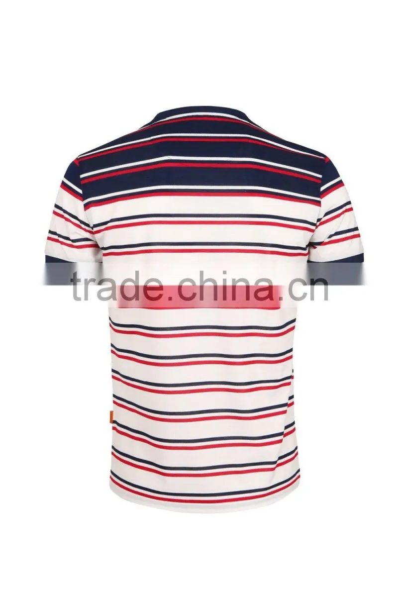Men 's factory cheap wholesa flat knit stripe t-shirt
