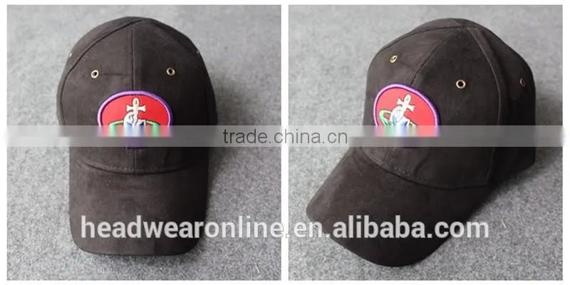 Custom Suede Fabric Embroidery Patch Baseball Cap Without Button