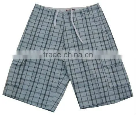 BU-1021men's Pure cotton Y/D check shorts