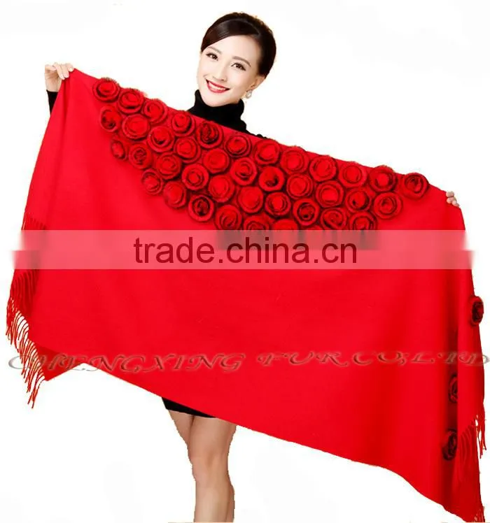 CX-B-P-37A Flowers Design Fashion Winter Ladies Cheap Shawl