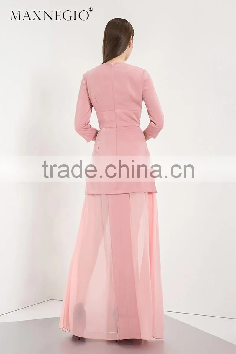 Guangzhou Wholesale Fashion Elegant Pink Sweetheart Evening Dress for Lady