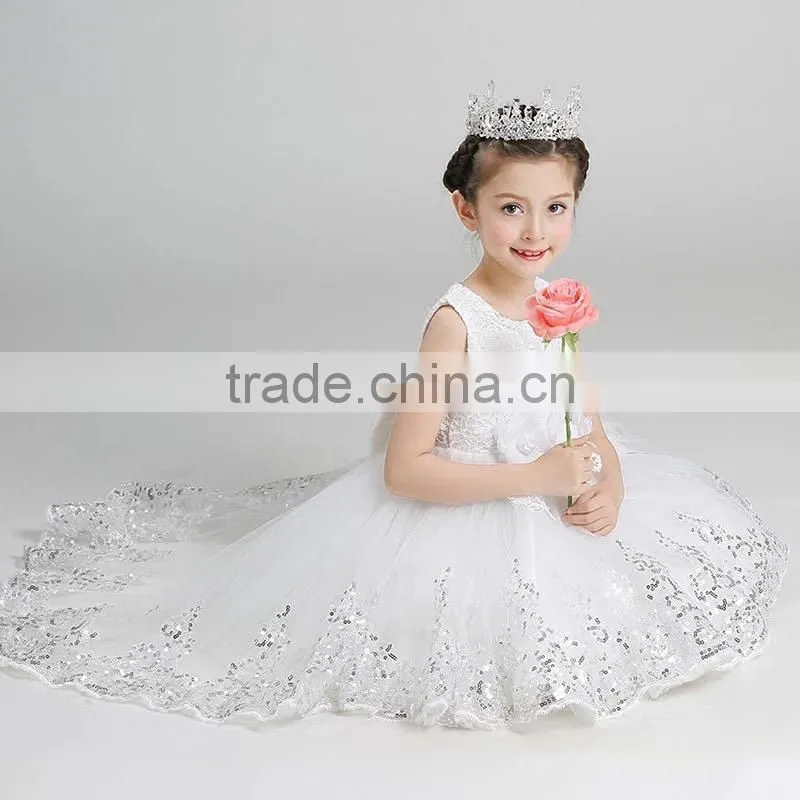 Customize frock design for baby girl 2017 Summer & Autumn kids baby girl dress colorful puffy flower dress children clothes