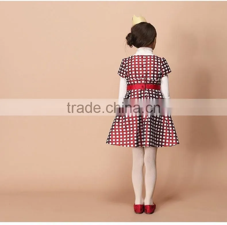 2017 high quality one piece design spring summer short sleeve baby girl party dress children frocks designs