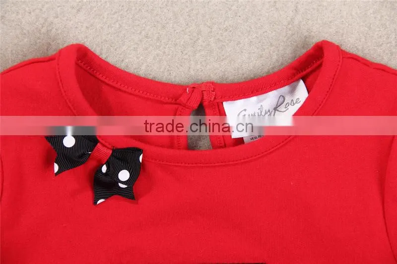 Wholesale Children Boutique Clothing/ Latest Fashion Baby Girls Ruffle Christmas Clothes