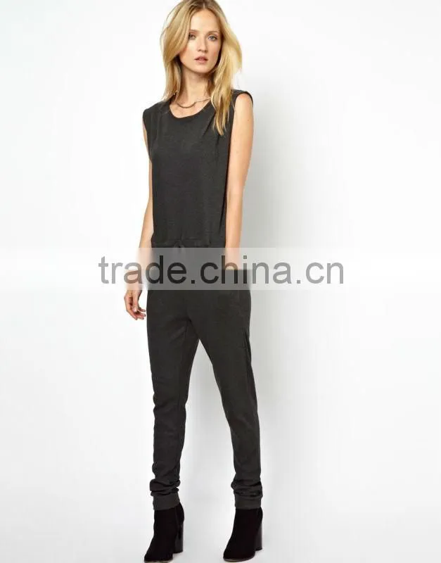 2013 dongguan fashion summer cotton side pocket jumpsuit