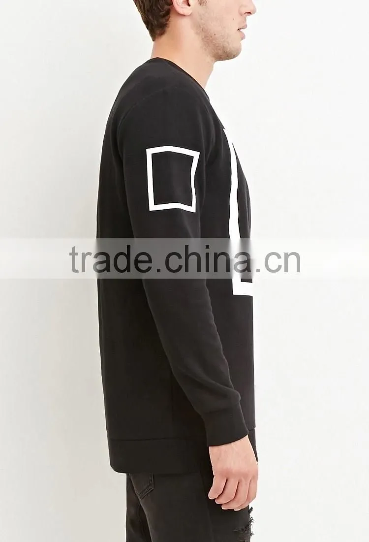 Wensfashion Fleece Square Graphic Sweatshirt Blank Crewneck Sweatshirt For Men