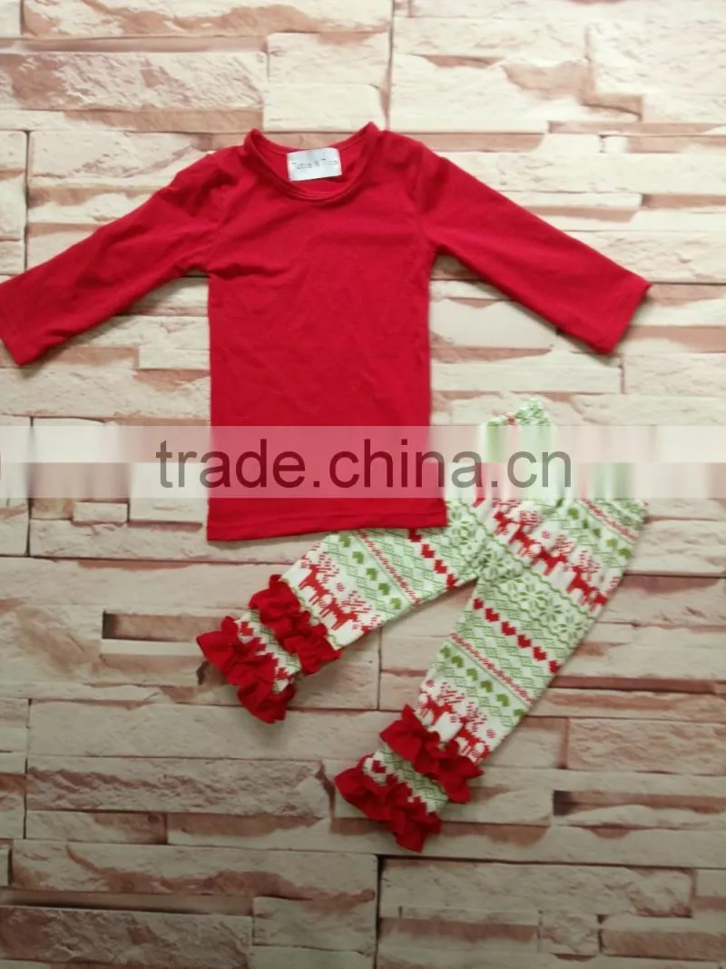 Yiwu factory prices are wholesale manufactures children clothes girl fashion Personalized Christmas outfit