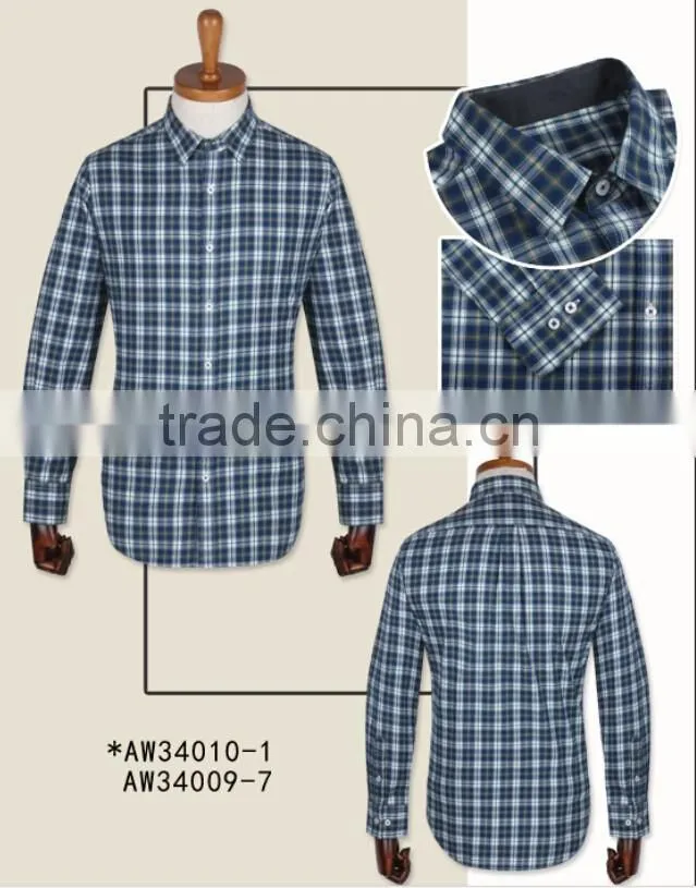 Classical checked 100% cotton flannel causal men shirts