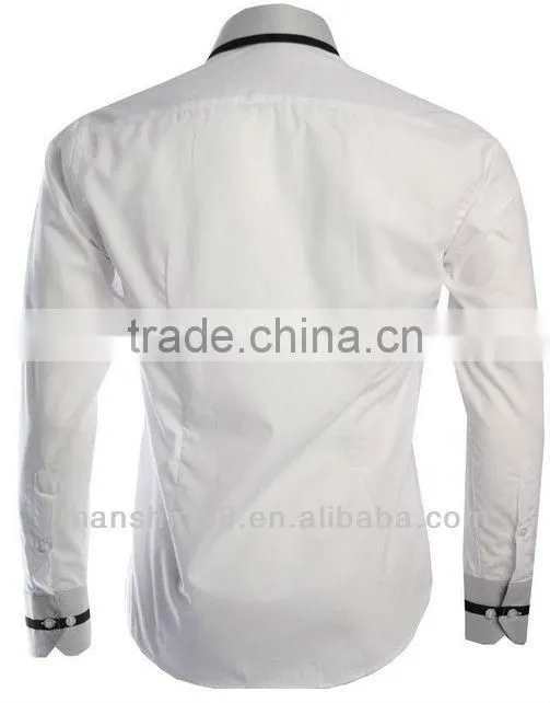 Custom Slim Fit pattern Collar office contrast color long sleeve Shirt