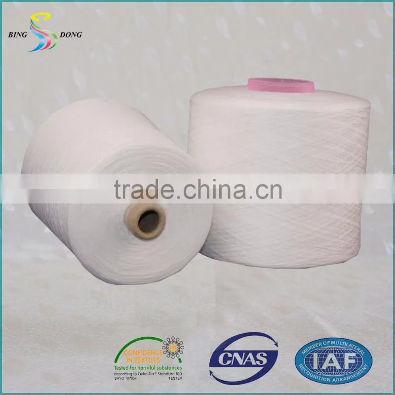 36s/2 Yizheng fiber high tenacity raw white 100% virgin spun polyester yarn