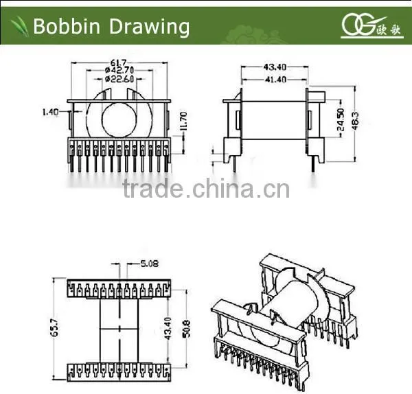 ETD59 PIN12:12 sendust core bobbin