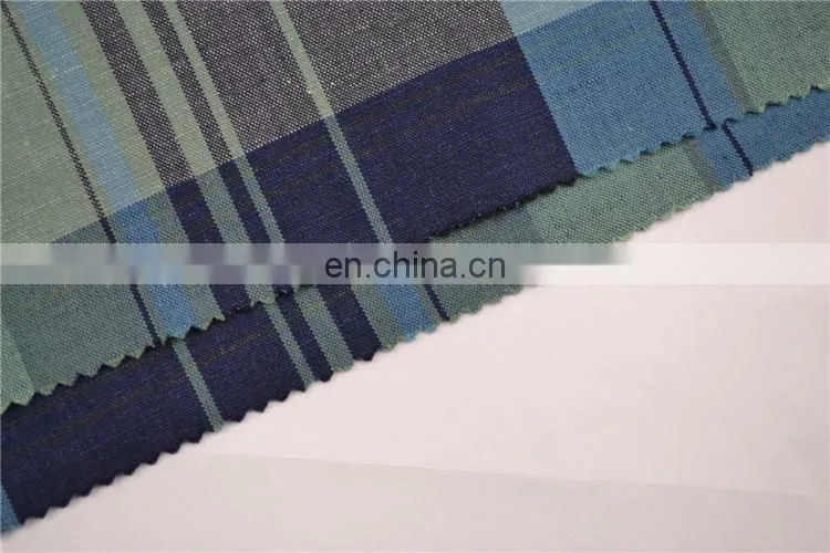 wholesale check linen cotton blend plaid fabric