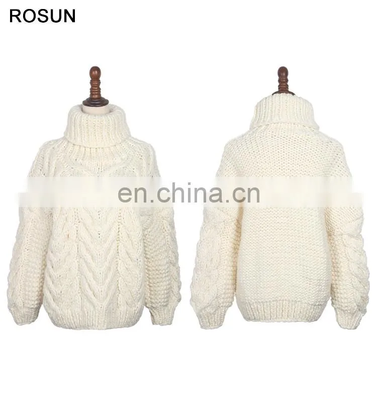 Factory Supplier Heavy Chunky Manhand Thick Warm 100% Wool Sweater
