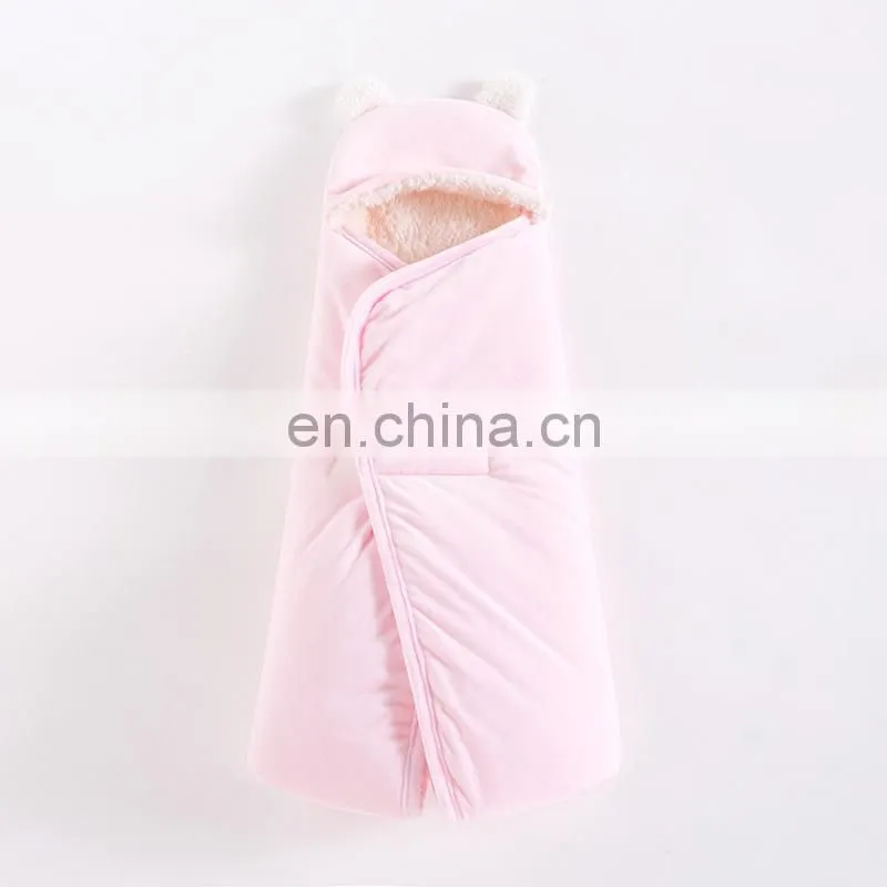 LOW MOQ Cartoon Animal Chicken Cotton Swaddle Blanket With Belt