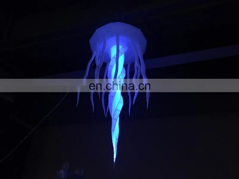 Purple inflatable jellyfish scaleph LED light, decoration for trade show