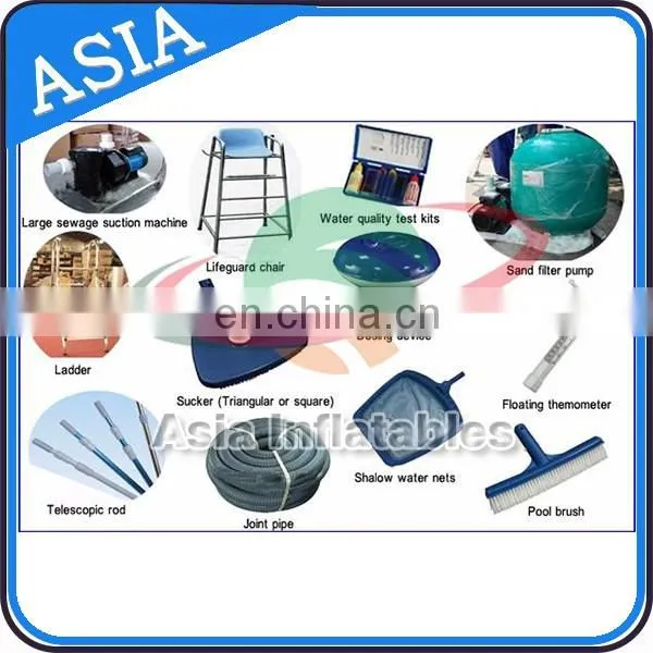 Steel frame swimming pool /water park with water slide for rental