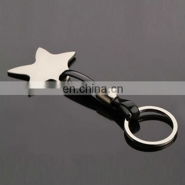 Non-toxic black blank custom star shaped silicone keychain