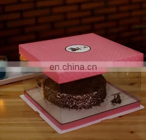2015 transprent pvc cake box with paper cap