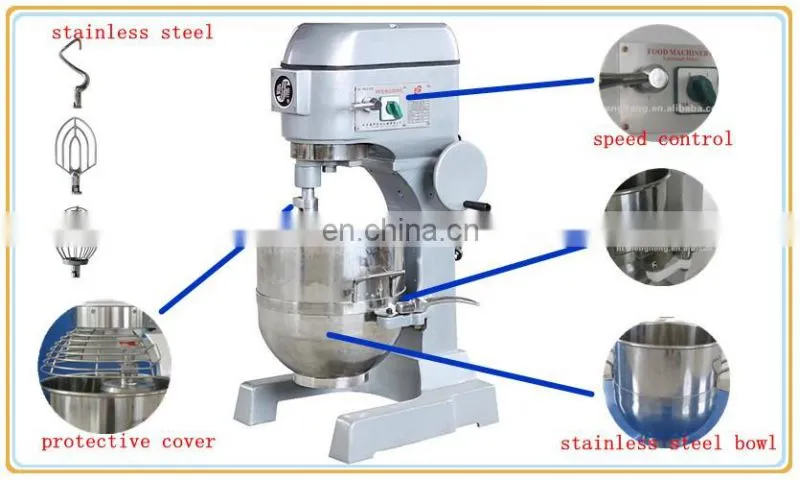 CE Certificate Multi Function Commercial Planetary Food Mixer with 3 Beaters