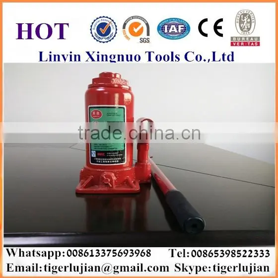 2016 arrival hot selling in China famous brand name Xingnuo 10-ton capacity hydraulic red color bottle jack/hydraulic jack