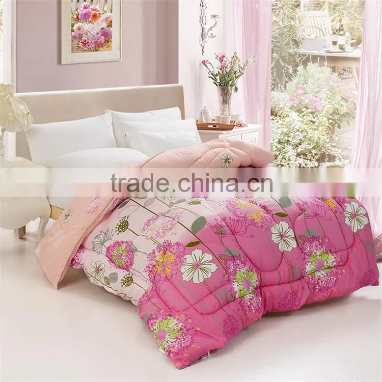 printed floral top quality factory price microfiber quilt patchwork quilt sale down comforter vacuum package