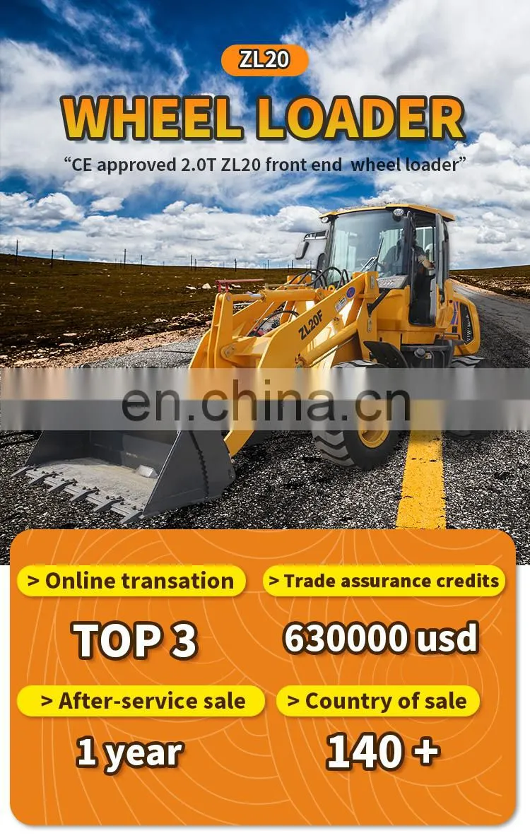 Low price China ZL20 white colour wheel shovel Loader with 4 in 1 bucket and V-blade,compact front loader