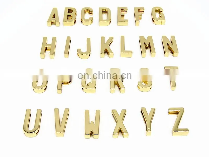 Fast Delivery Good Price DIY Handmade 26 Gold Plated Plain Slide 20mm Metal Letters