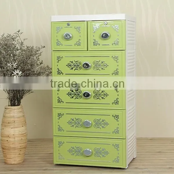Plastic storage cabinet household baby clothes drawers with lock