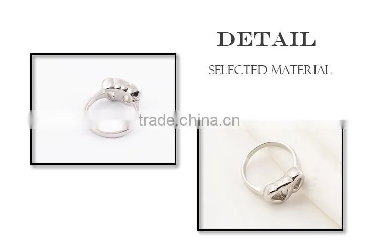 Two heart ring for women new product stainless steel ring