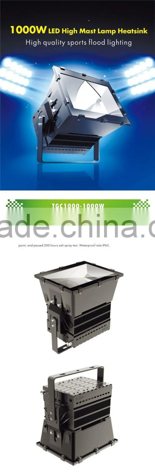 outdoor ip65 1000w led flood light DLC approved Industrial lighting