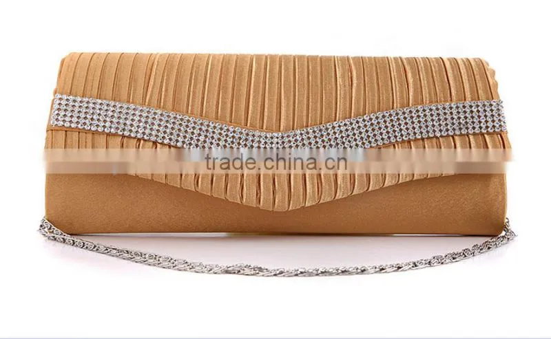 Hot sale korea rhinestone evening bag shoulder bag with chain