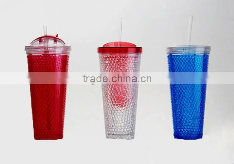 PBA free Plastic double wall insulated Ice Mugs Freezer Beer Cup with Ice Gel