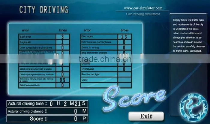Driving simulator with 26'' LCD Display (Arabic/English/Vietnam/Spanish)