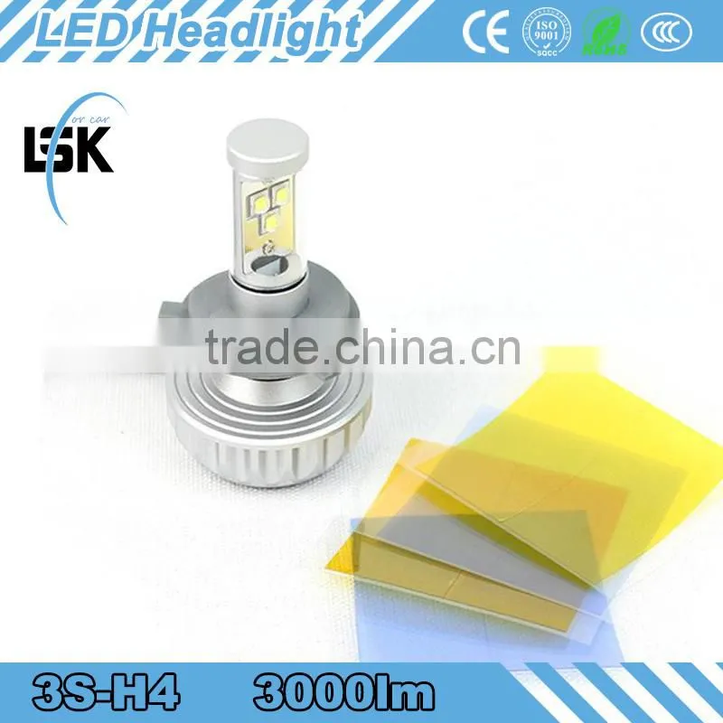 Fanless all in one design 3S led headlight 3000LM five DIY Color LED car Headlight