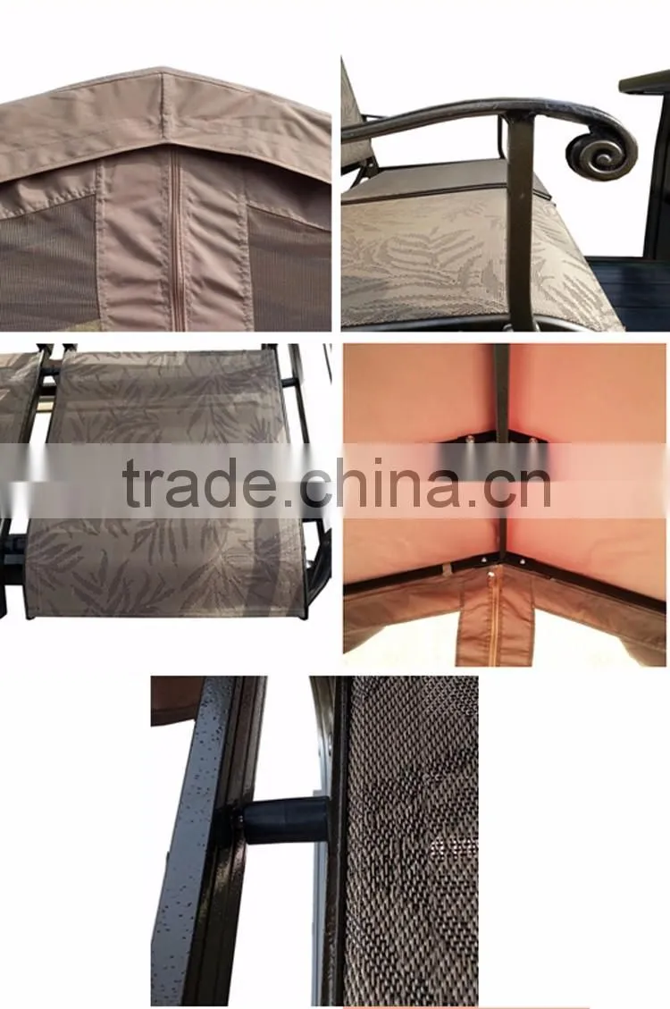 Simple Modern Sun Room Four-Bit Garden Wrought Iron Gazebo Dynamic Outdoor Gazebo Swing