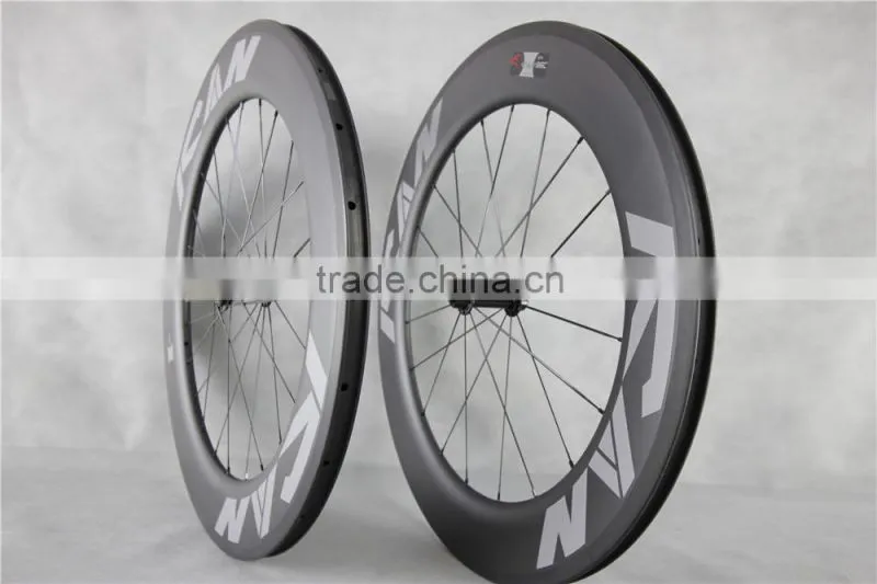 Carbon bicycle wheelset 86mm clincher road bike wheels 27mm width W56C