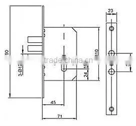 Rod Euro Mortice Door Lock