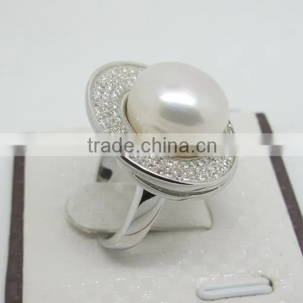 JL Brands Freshwater Pearl Ring Flower Silver Ring Hot Sale In Morocco