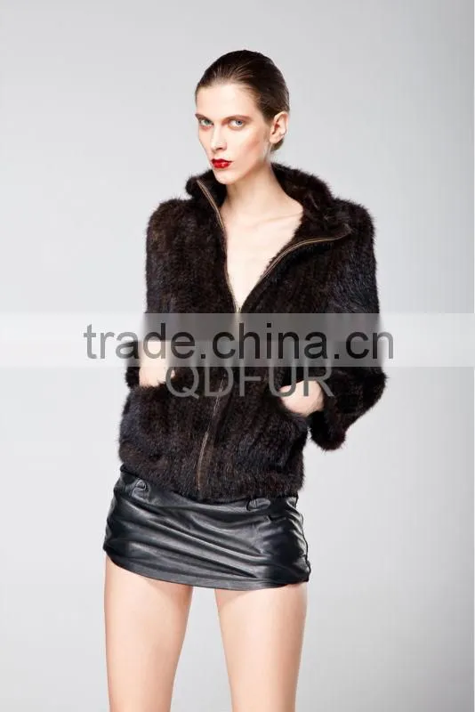 QD6403 knitting mink fur jacket