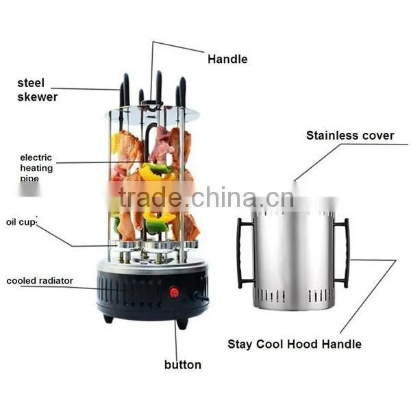 Portable electric rotary grill machine