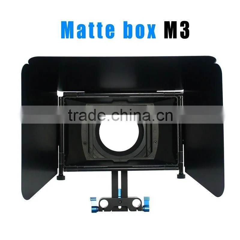 Matte box M3 for 15MM rail rod support follow focus 550D 60D 600D 5D2 dslr camera