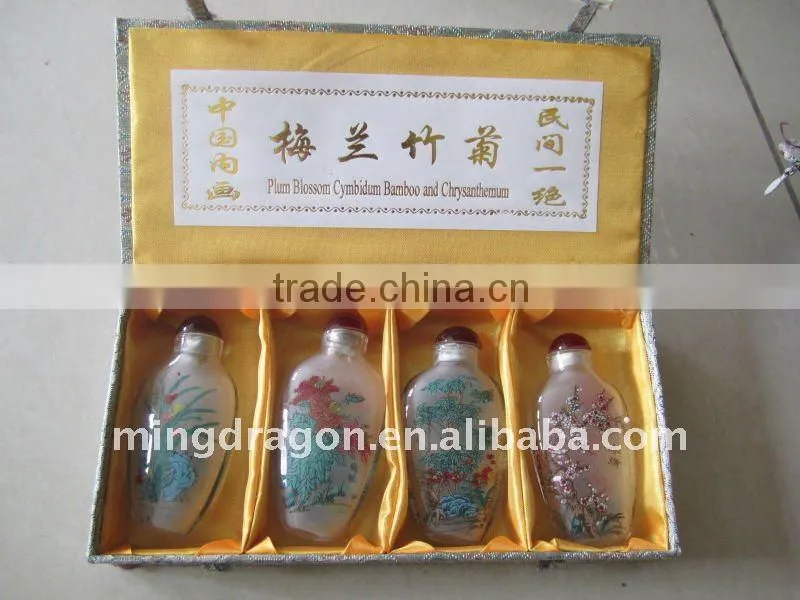 Chinese inside hand painted crystal snuff bottle