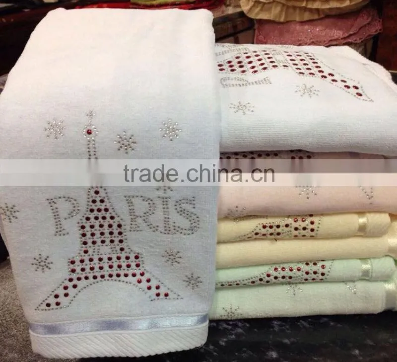 Cotton lace bath towel 3pcs set