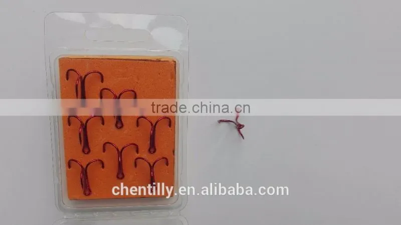 High carbon steel trible hooks for wholesale in assorted colors